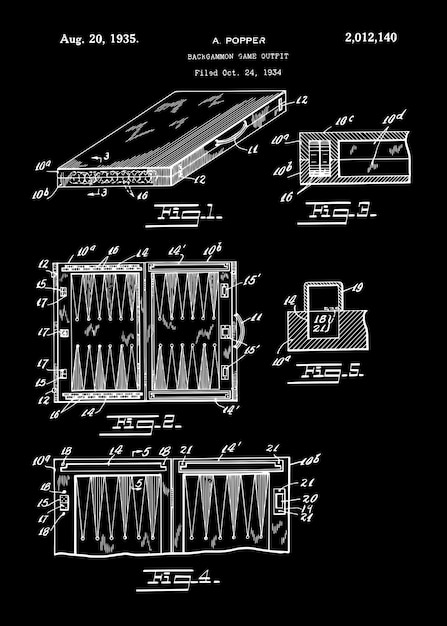 Patente de 1935 del juego de backgammon