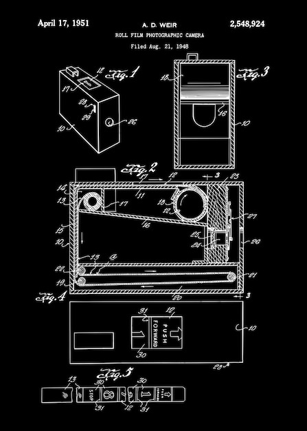 patente de la cámara fotográfica de rollo de película