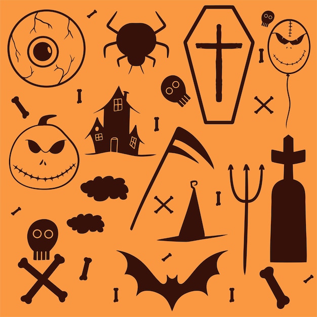 Vector patern halloween dibujos animados arte aislado