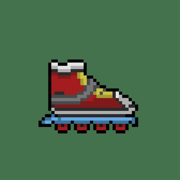 patín de un solo rodillo en estilo pixel art