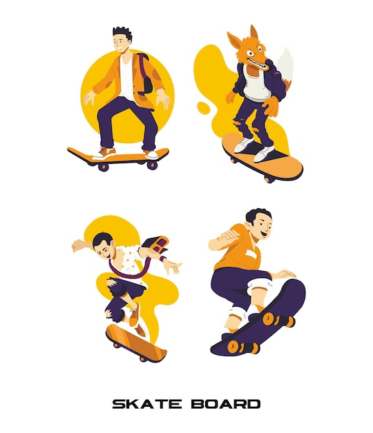Los patinadores en acción