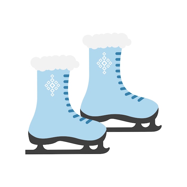 Patinaje artístico patines azules con adornos ilustración vectorial