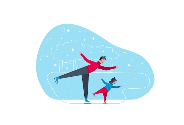 Patinaje artístico de personajes de padre e hijo
