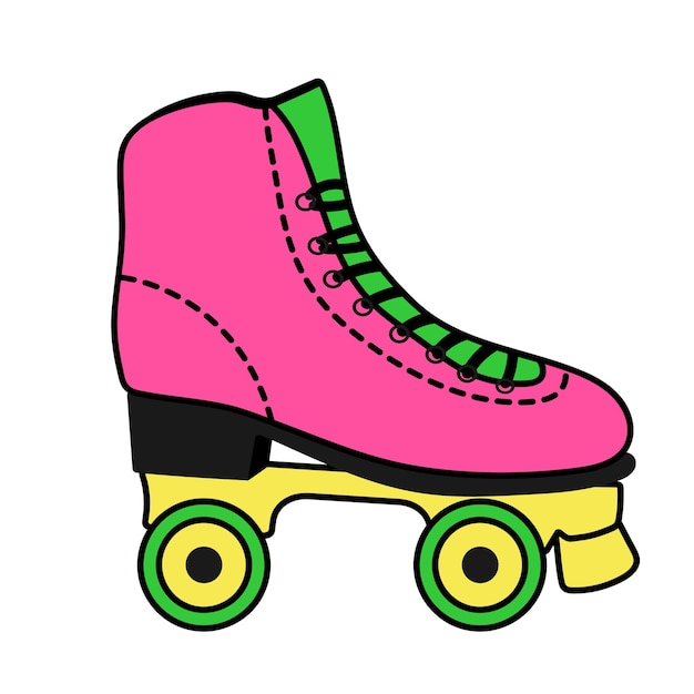 Patines en estilo pop art Ícono de bota deportiva Nostalgia por los años 80 90