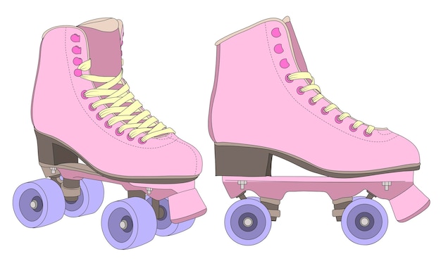 Patines retro Calzado para actividades al aire libre Dibujo detallado