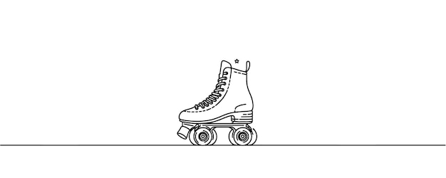 Patines de ruedas de estilo continuo Patinaje de ruedas Ilustración vectorial