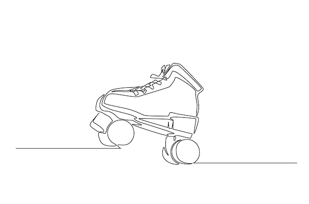 Patines de ruedas de trazado continuo de una línea