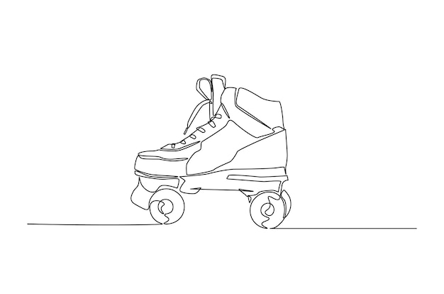 Patines de ruedas de trazado continuo de una línea