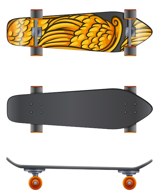 Vector una patineta en diferentes ángulos