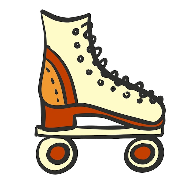 Patineta retro aislada en la ilustración vectorial blanca