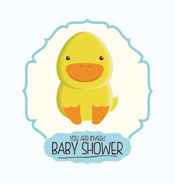 pato animal de dibujos animados bebé ducha tarjeta celebración