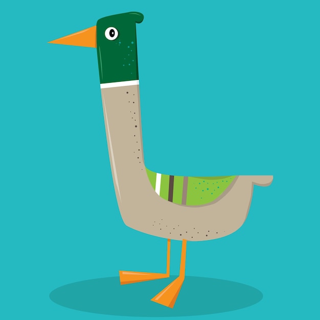 Un pato con la cabeza verde