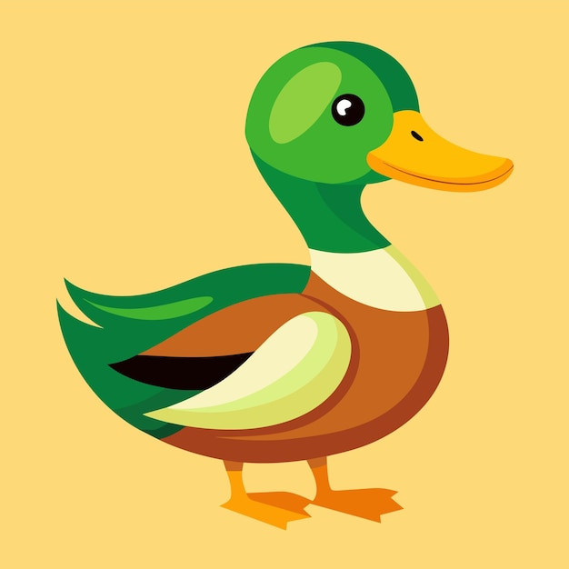 Vector pato canard pato ganso drake mascota vector ilustración dibujo de dibujos animados muy lindo