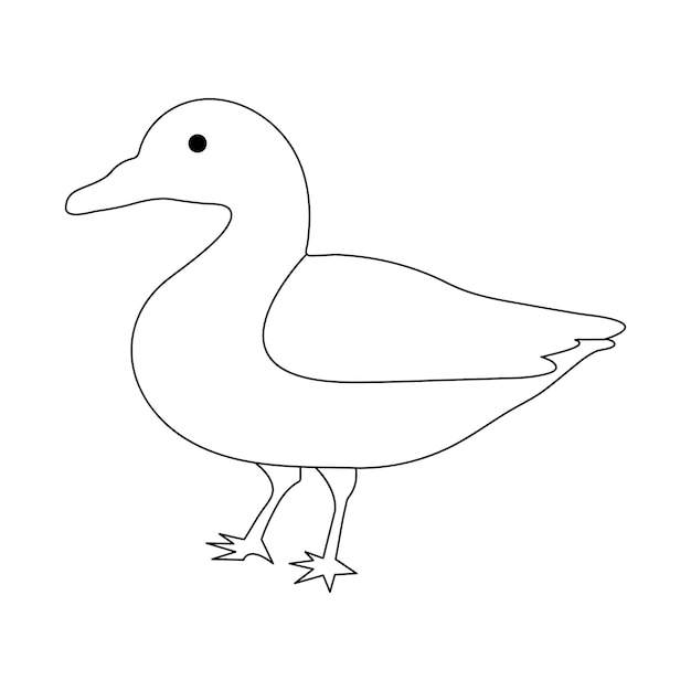 Pato en dibujo de arte de línea continua