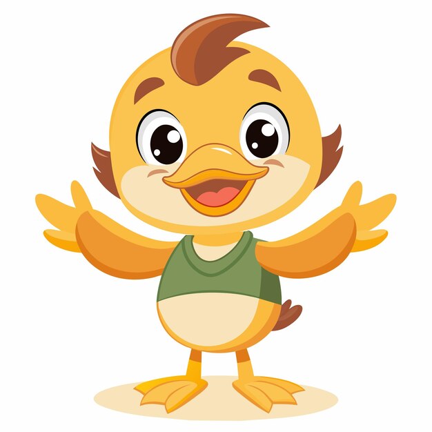un pato de dibujos animados con alas que dice pato