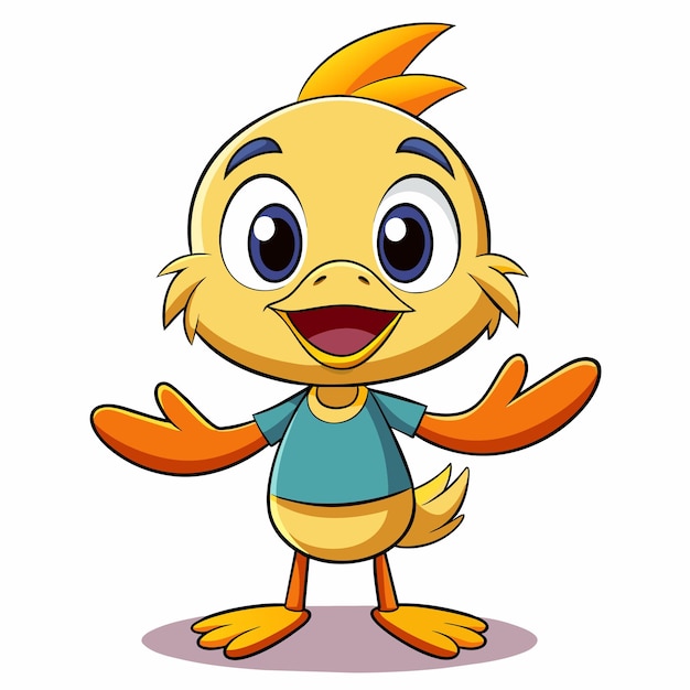 un pato de dibujos animados con una camisa azul que dice " pato "