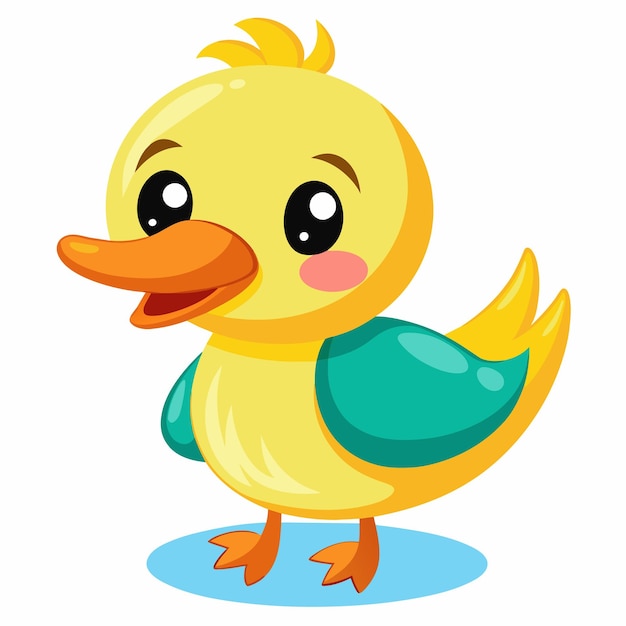 un pato de dibujos animados con un pico azul y un cuerpo verde