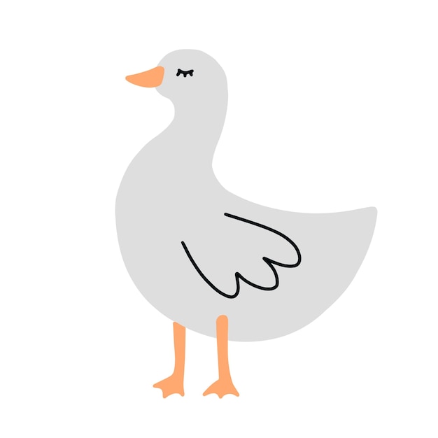 Pato. Ilustración de vector simple dibujado a mano