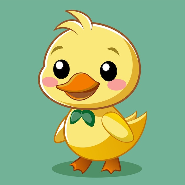 un pato con un pajarito en él con un fondo verde