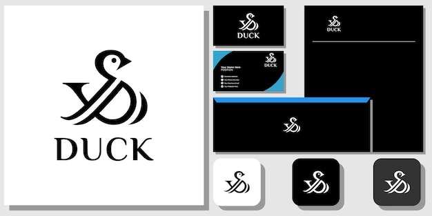 Pato símbolo animal pájaro pico signo abstracto con plantilla de identidad de marca