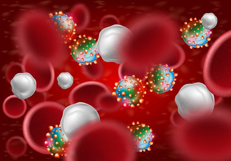 Vector patógeno o virus infeccioso en el vector del torrente sanguíneo