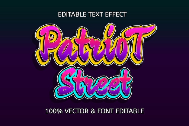 Patriot street style street gravity efecto de texto editable