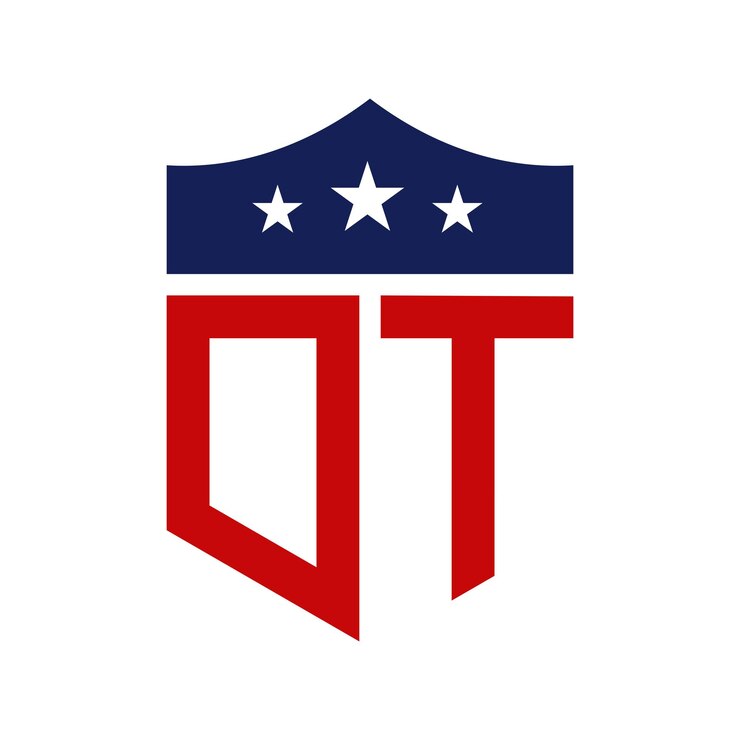 Vector patriotic dt logo design letter dt patriotic american logo design para campañas políticas y cualquier evento de los estados unidos