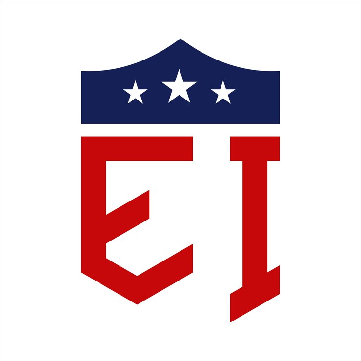 Vector patriotic ei logo design letter ei patriotic american logo design para campañas políticas y cualquier evento de los estados unidos