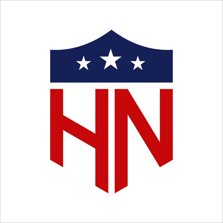 Vector patriotic hn logo design letter hn patriotic american logo design para campañas políticas y cualquier evento de los estados unidos
