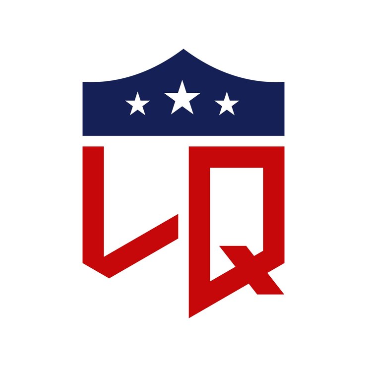 Vector patriotic lq logo design letter lq patriotic american logo design para campañas políticas y cualquier evento de los estados unidos