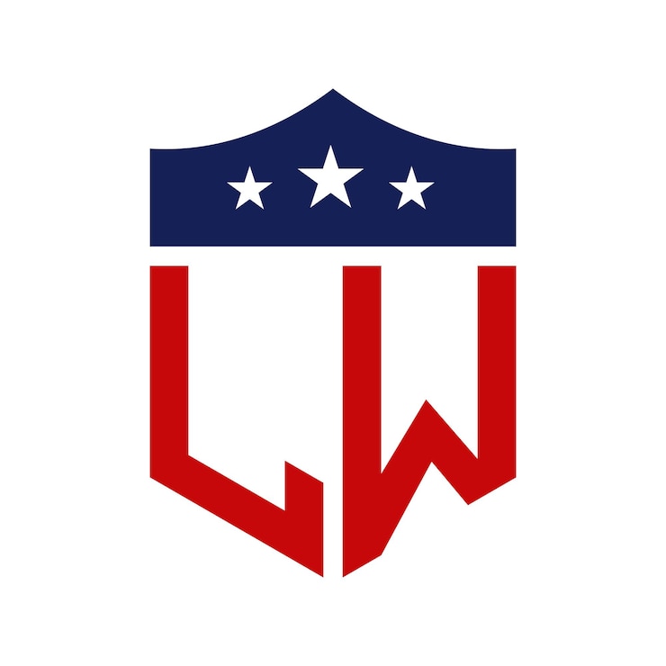 Vector patriotic lw logo design letter lw patriotic american logo design para campañas políticas y cualquier evento de los estados unidos