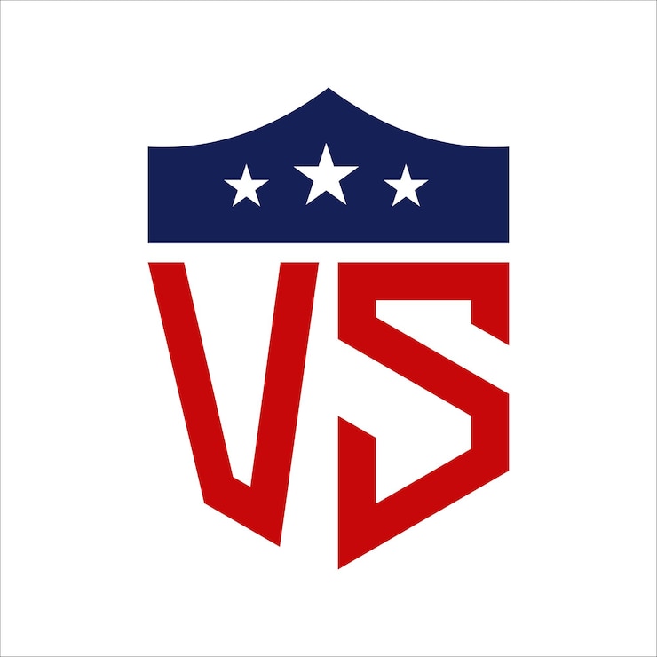 Vector patriotic vs logo design letter vs patriotic american logo design para campañas políticas y cualquier evento de los estados unidos