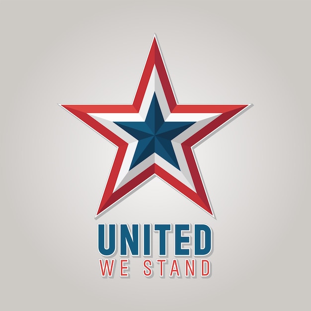 Patriótico estrella gráfico unido estamos diseñando