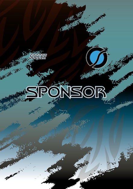 Patrocinador de la camiseta de fútbol - Diseño abstracto azul dinámico