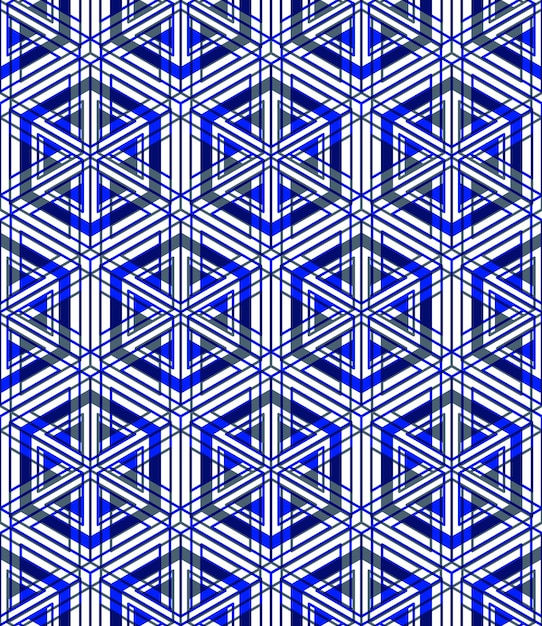 Patrón 3d sin costura geométrico abstracto ilusorio colorido con efectos de transparencia. Telón de fondo infinito estilizado vectorial, mejor para diseño gráfico y web, EPS10.