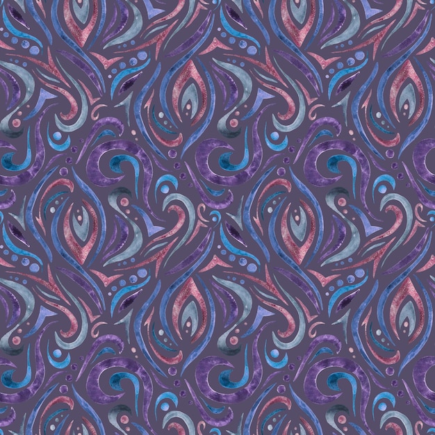 Patrón abstracto de acuarela sin costuras Ilustración dibujada a mano para papel de decapaje para envolver telas