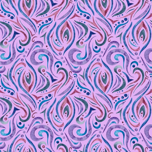 Patrón abstracto de acuarela sin costuras Ilustración dibujada a mano para papel de decapaje para envolver telas