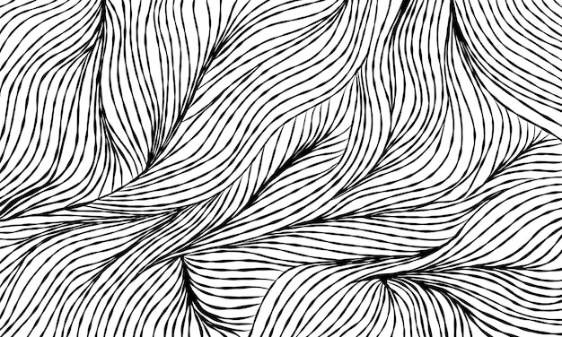 Patrón abstracto blanco y negro dibujado a mano. textura de arte lineal