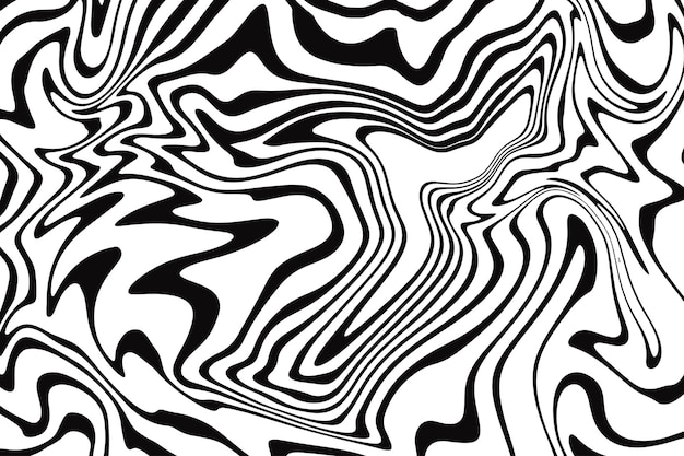 Patrón abstracto en blanco y negro Fondo de diseño de motivo fluido de cebra o mármol