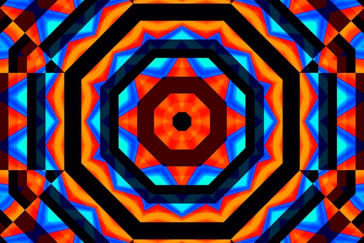 Vector un patrón abstracto colorido de una estrella en un fondo de una estrella colorida