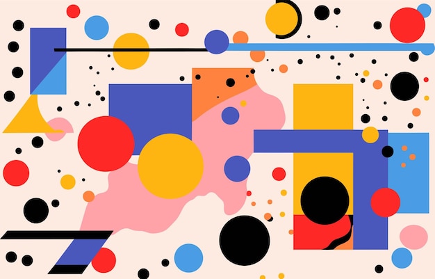 patrón abstracto colorido con formas geométricas como confeti puntos de stijl calarts aerodinámicos