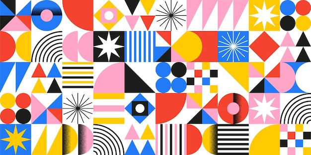 un patrón abstracto colorido con formas geométricas y formas geométrica