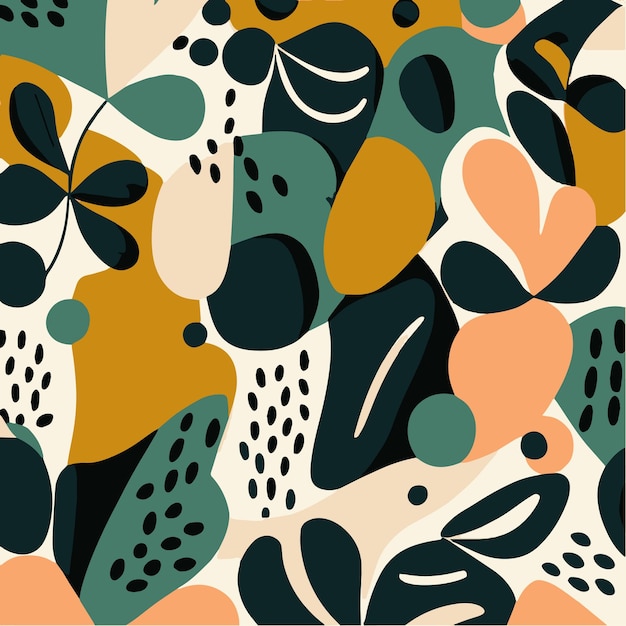 Un patrón abstracto colorido con una ilustración de vector de fondo negro y verde