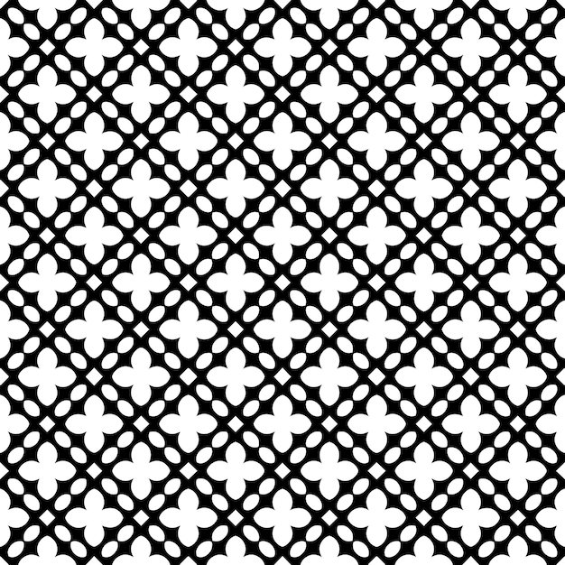 Patrón abstracto sin costuras en blanco y negro Fondo y telón de fondo Diseño ornamental en escala de gris Ornamentos de mosaico Ilustración gráfica vectorial EPS10