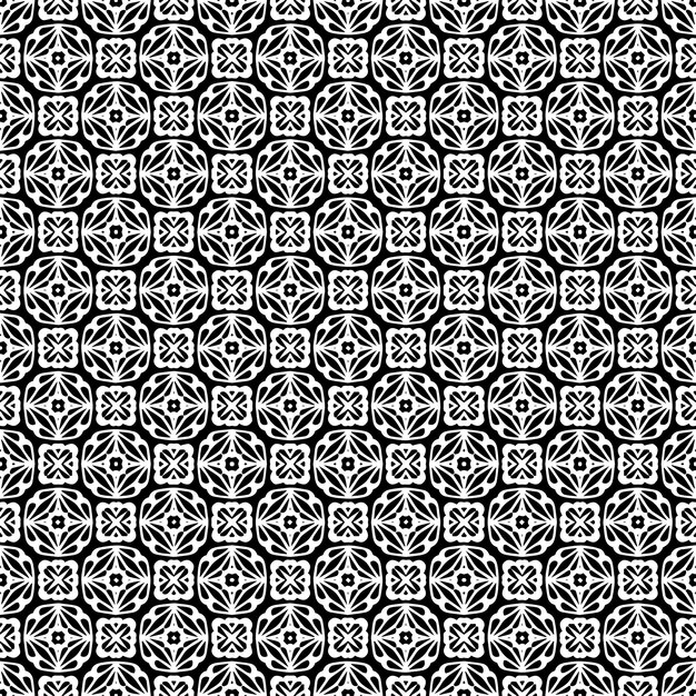 Patrón abstracto sin costuras en blanco y negro Fondo y telón de fondo Diseño ornamental en escala de gris Ornamentos de mosaico Ilustración gráfica vectorial EPS10