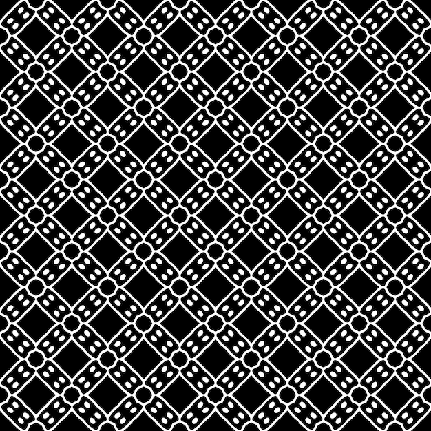 Patrón abstracto sin costuras en blanco y negro Fondo y telón de fondo Diseño ornamental en escala de gris Ornamentos de mosaico Ilustración gráfica vectorial EPS10