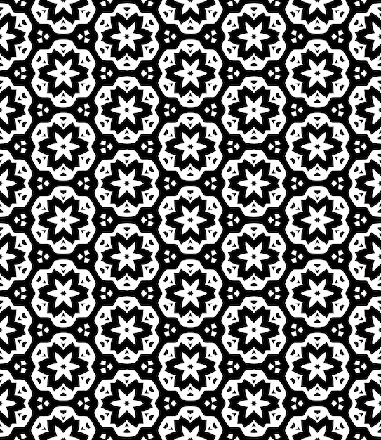 Patrón abstracto sin costuras en blanco y negro Fondo y telón de fondo Diseño ornamental en escala de gris