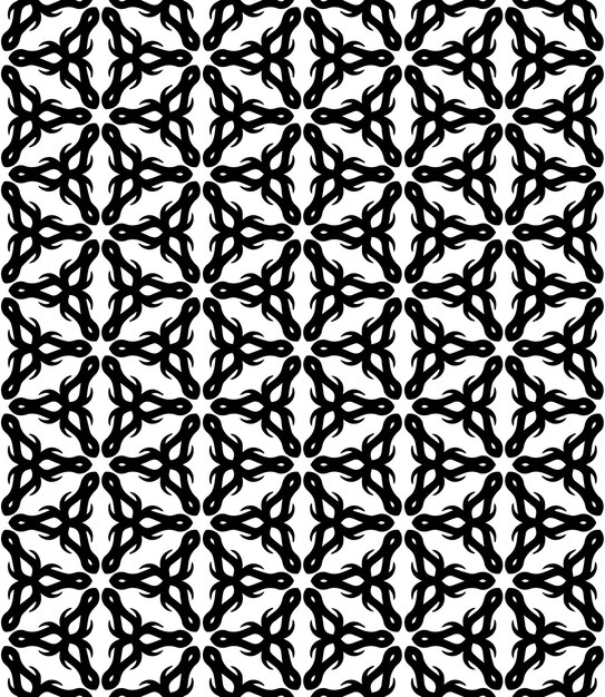 Patrón abstracto sin costuras en blanco y negro Fondo y telón de fondo Diseño ornamental en escala de gris