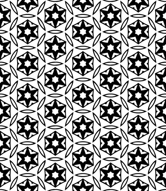 Patrón abstracto sin costuras en blanco y negro Fondo y telón de fondo Diseño ornamental en escala de gris