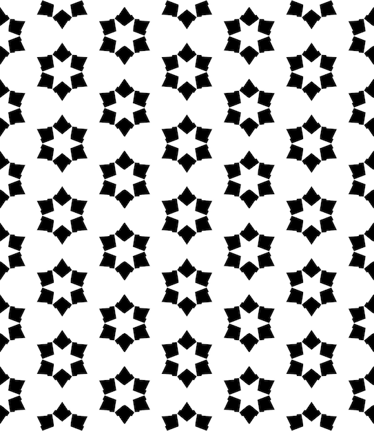 Patrón abstracto sin costuras en blanco y negro Fondo y telón de fondo Diseño ornamental en escala de gris